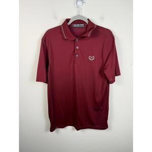 Dixxon Flannel Company Polo Shirt Mens Medium‎ Red Embroidered Logo Golf Casual